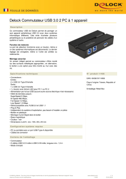 DeLOCK 11495 USB 3.0 Switch 2 PC to 1 device Fiche technique