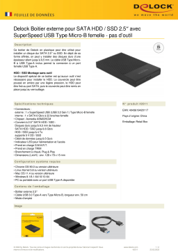 DeLOCK 42011 External Enclosure for 2.5″ SATA HDD / SSD Fiche technique