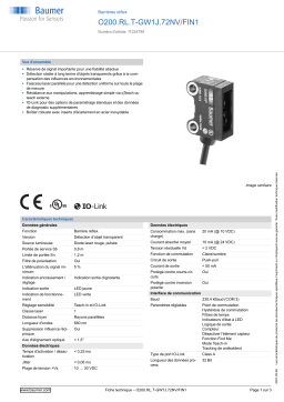 Baumer O200.RL.T-GW1J.72NV/FIN1 Retro-reflective sensor Fiche technique