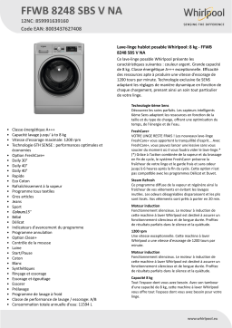 Whirlpool FFWB 8248 SBS V NA Washing machine Manuel utilisateur