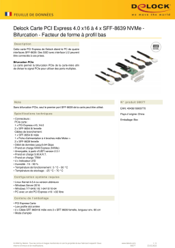 DeLOCK 90077 PCI Express 4.0 x16 Card to 4 x SFF-8639 NVMe - Bifurcation - Low Profile Form Factor Fiche technique