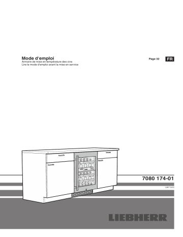 Liebherr UWTes 1672 Vinidor Armoire de mise en température des vins enchâssable sous plan Mode d'emploi | Fixfr