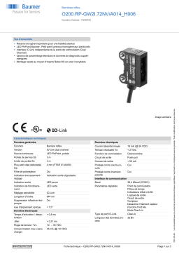 Baumer O200.RP-GW2I.72NV/A014_H006 Retro-reflective sensor Fiche technique