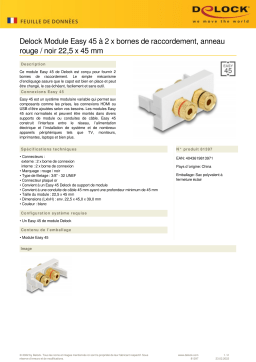DeLOCK 81397 Easy 45 Module 2 x binding post, red / black ring 22.5 x 45 mm Fiche technique