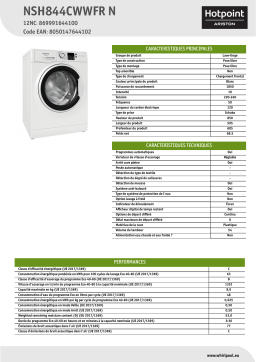 HOTPOINT/ARISTON NSH844CWWFR N Washing machine Manuel utilisateur