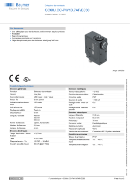 Baumer OC60J.CC-PW1B.7AF/E030 Diffuse contrast sensor Fiche technique