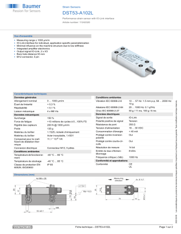 Baumer DST53-A102L Strain Sensor Fiche technique | Fixfr