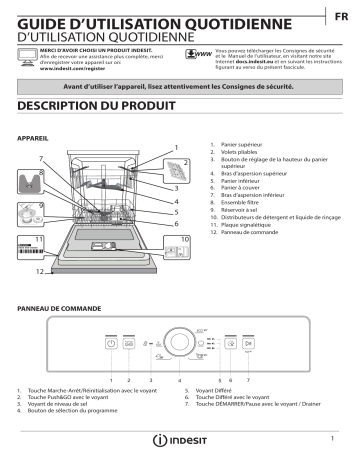Indesit DFE 1B19 S Dishwasher Manuel utilisateur | Fixfr