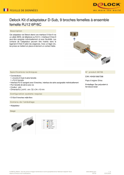 DeLOCK 66759 Adapter D-Sub 9 pin female to RJ12 6P/6C female Assembly Kit Fiche technique