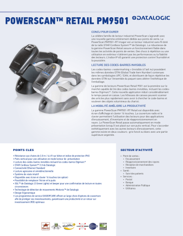 Datalogic PowerScan 9500 Retail Series Fiche technique | Fixfr