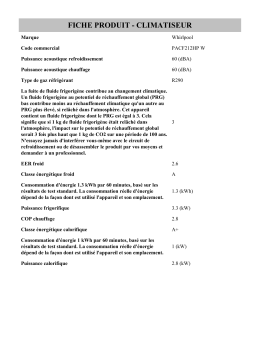 Whirlpool PACF212HP W Air Conditioner Product information