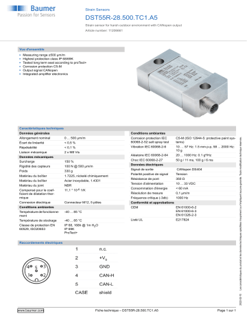 Baumer DST55R-28.500.TC1.A5 Strain Sensor Fiche technique | Fixfr