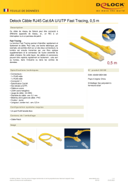 DeLOCK 80100 RJ45 Cable Cat.6A U/UTP Fast Tracing 0.5 m Fiche technique