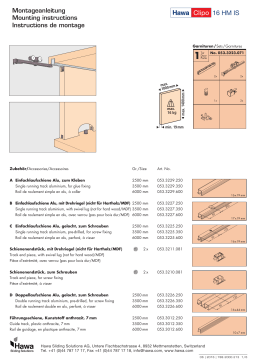 Hafele 405.82.220 Sliding Door Hardware  Guide d'installation