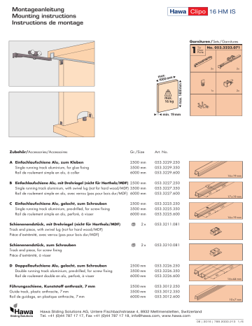 Hafele 405.82.220 Sliding Door Hardware  Guide d'installation | Fixfr