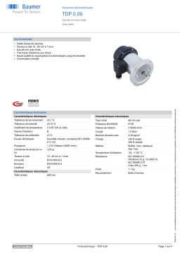 Baumer TDP 0,09 Tachogenerator Fiche technique