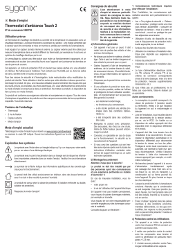 Sygonix SY-4961570 Touch 2 Indoor thermostat Manuel du propriétaire