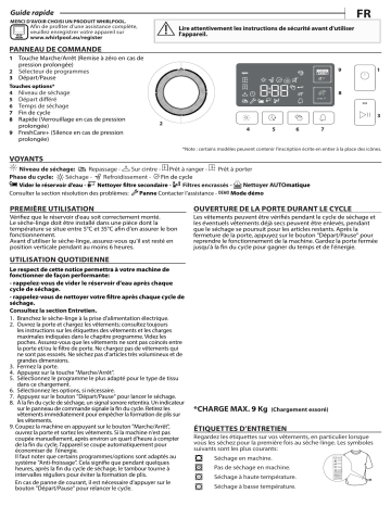 Whirlpool FFT M11 9X3BY BE Dryer Manuel utilisateur | Fixfr