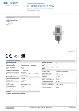 Baumer IR18.P12S-F35.PO1Z.7BCV Inductive proximity switch Fiche technique