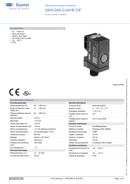 Baumer U500.DA0.2-UA1B.72F Ultrasonic distance measuring sensor Fiche technique