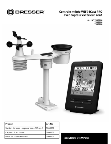 Bresser 7003200 4-Day 4CAST WLAN Weather Centre Manuel du propriétaire | Fixfr