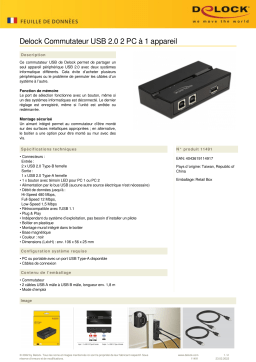 DeLOCK 11491 USB 2.0 Switch 2 PC to 1 device Fiche technique