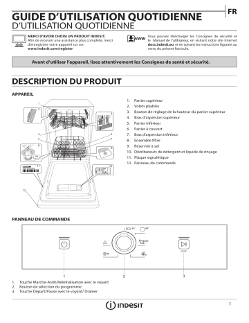 Indesit DSFE 1B10 Dishwasher Manuel utilisateur | Fixfr
