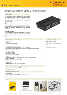 DeLOCK 11493 USB 2.0 Switch 4 PC to 1 device Fiche technique