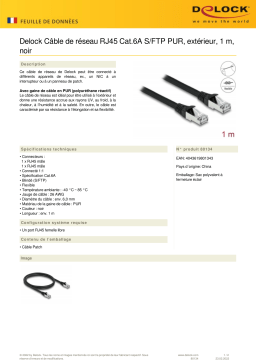 DeLOCK 80134 RJ45 Network Cable Cat.6A S/FTP PUR Outdoor 1 m black Fiche technique