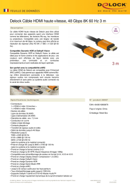 DeLOCK 86987 High Speed HDMI Cable 48 Gbps 8K 60 Hz 3 m Fiche technique