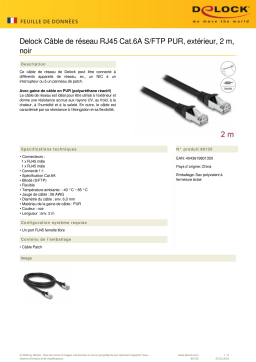 DeLOCK 80135 RJ45 Network Cable Cat.6A S/FTP PUR Outdoor 2 m black Fiche technique