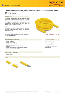 DeLOCK 20872 Woven Sleeve self-closing heat-resistant 5 m x 10 mm yellow Fiche technique