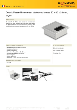 DeLOCK 66860 Cable grommet for table mounting Fiche technique