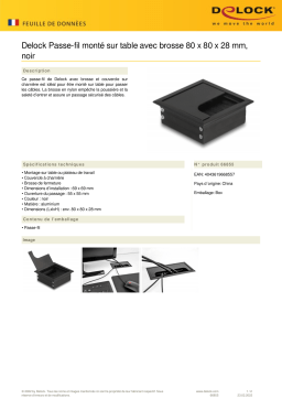 DeLOCK 66855 Cable grommet for table mounting Fiche technique