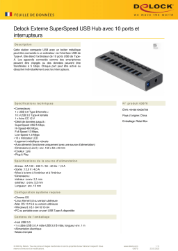 DeLOCK 63670 External SuperSpeed USB Hub Fiche technique