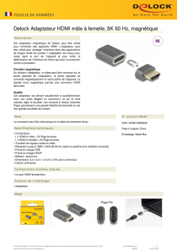 DeLOCK 66684 HDMI Adapter male to female 8K 60 Hz magnetic Fiche technique