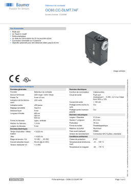 Baumer OC60.CC-DLMT.7AF Diffuse contrast sensor Fiche technique