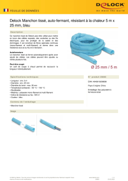 DeLOCK 20883 Woven Sleeve self-closing heat-resistant 5 m x 25 mm blue Fiche technique