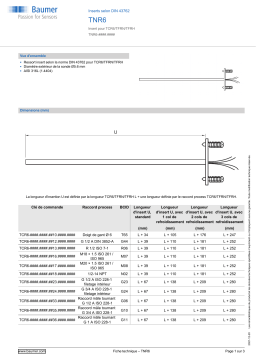 Baumer TNR6 Inserts as to DIN 43762 Fiche technique