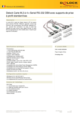 DeLOCK 95269 M.2 Card to 4 x Serial RS-232 DB9 Fiche technique