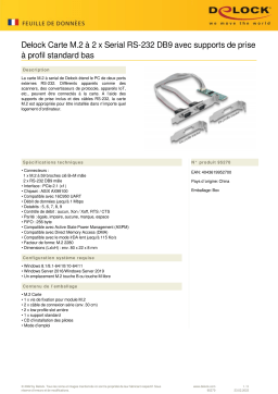 DeLOCK 95270 M.2 Card to 2 x Serial RS-232 DB9 Fiche technique