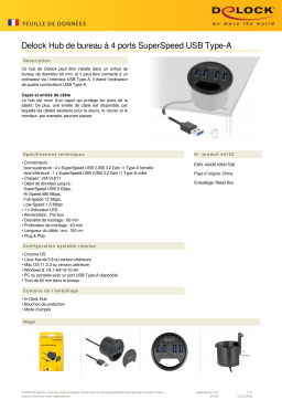 DeLOCK 64153 4 Port In-Desk Hub Fiche technique