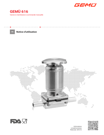 Gemu 616 Manually operated diaphragm valve Mode d'emploi | Fixfr