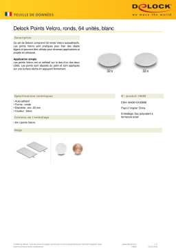DeLOCK 19089 Hook-and-loop dots, round, 64 pieces white Fiche technique
