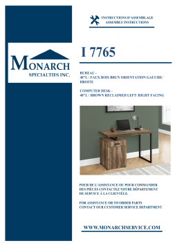 Monarch Specialties I 7765 COMPUTER DESK Manuel utilisateur