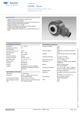 Baumer HS35S - Sine Sine encoder Fiche technique