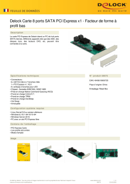 DeLOCK 90072 8 port SATA PCI Express x1 Card - Low Profile Form Factor Fiche technique