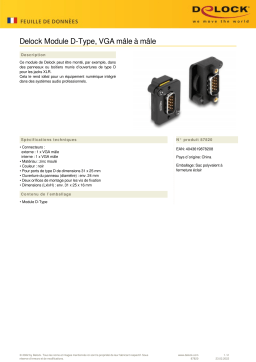 DeLOCK 87820 D-Type Module VGA male to male Fiche technique