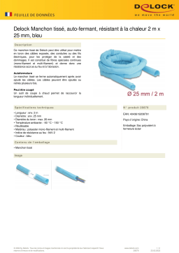 DeLOCK 20879 Woven Sleeve self-closing heat-resistant 2 m x 25 mm blue Fiche technique