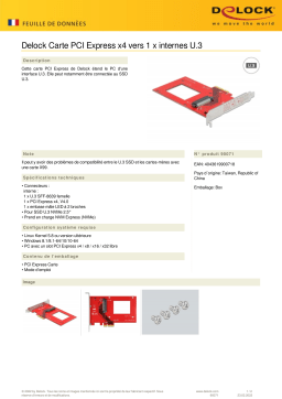 DeLOCK 90071 PCI Express x4 Card to 1 x internal U.3 Fiche technique